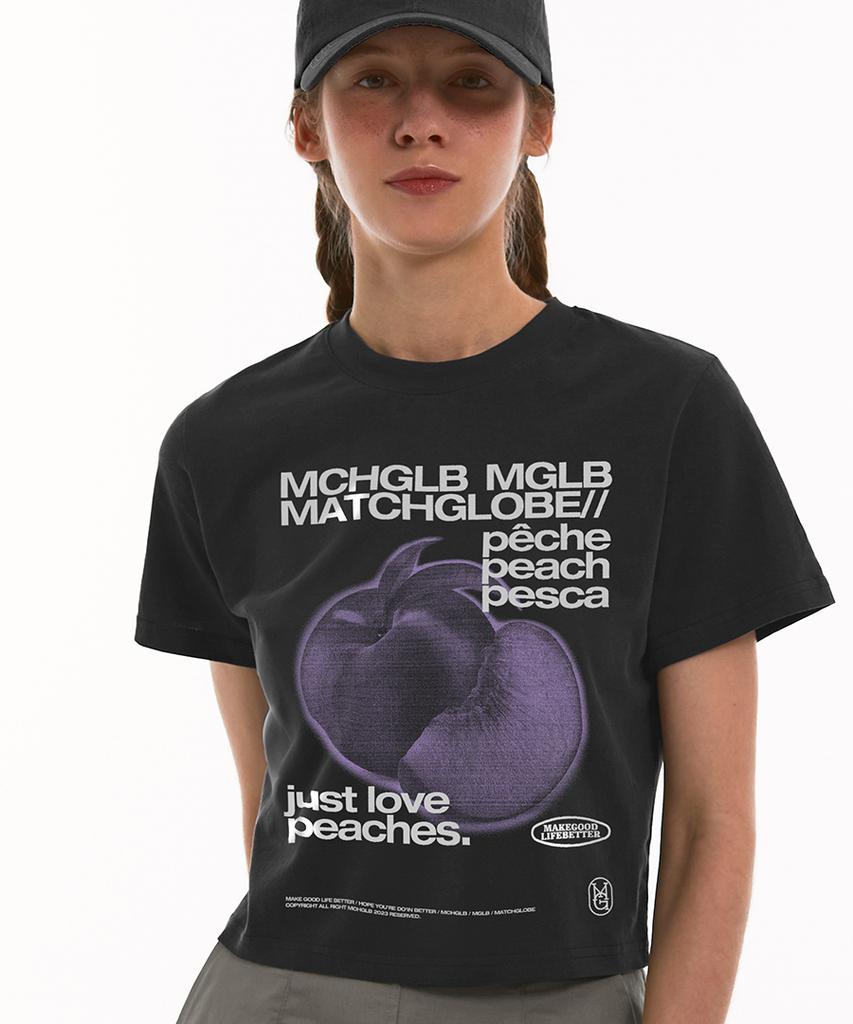 MATCHGLOBE Персиковый укороченный топ (черный)