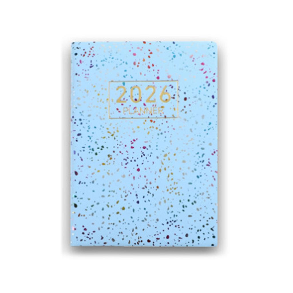 2026 Laser Holographic Weekly Planner A7 Size Daily Calendar Organizer with PU Leather Cover and Paper for Office School Use