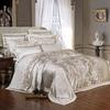 Sliver Gold Luxury Silk Satin Jacquard Duvet Cover Bedding Set Queen King Size Embroidery Bed Set Bed sheet/Fitted Sheet Set