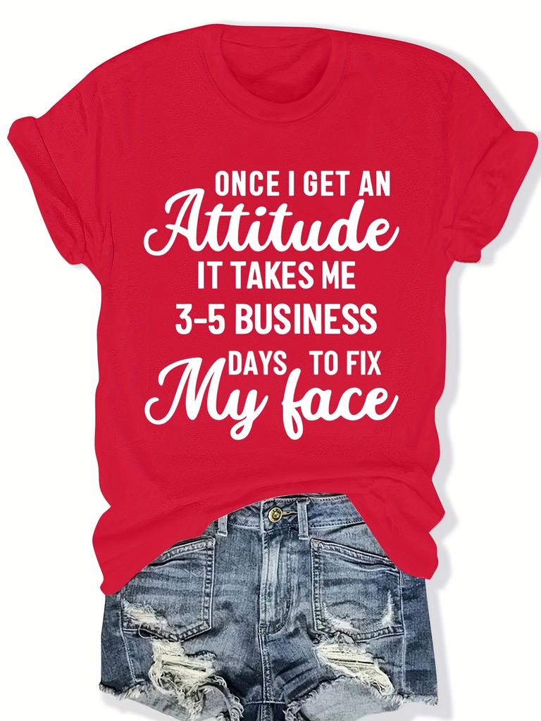 Plus Size/Short Sleeve ONCE I GET AN Letter/Oversized Crewneck Fashion T-Shirt
