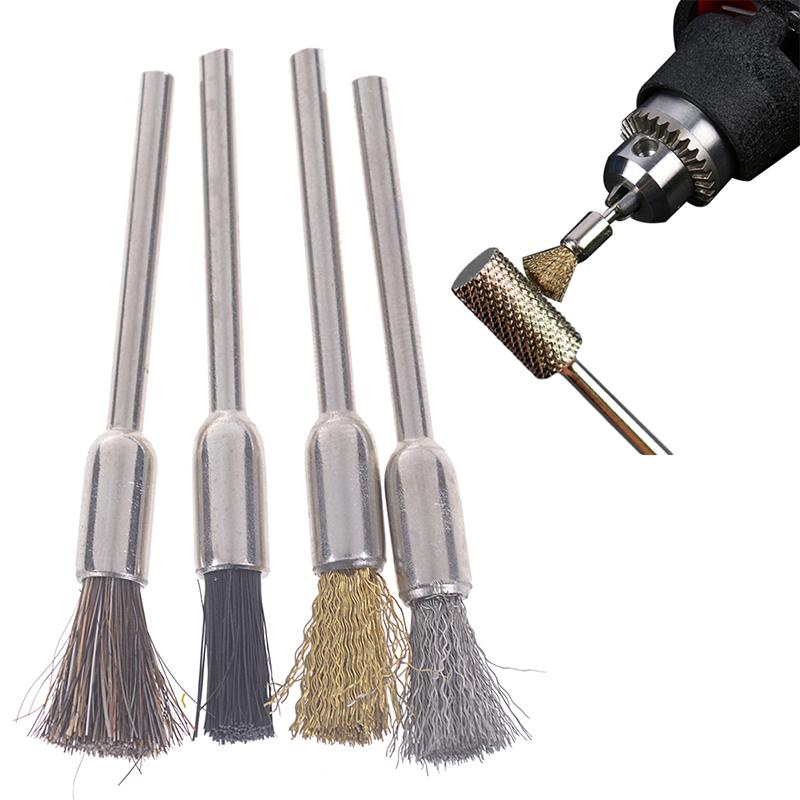 1Pcs Nail Drill Bit Cleaning Brush Electric Manicure Drills Copper Wire Cleaner