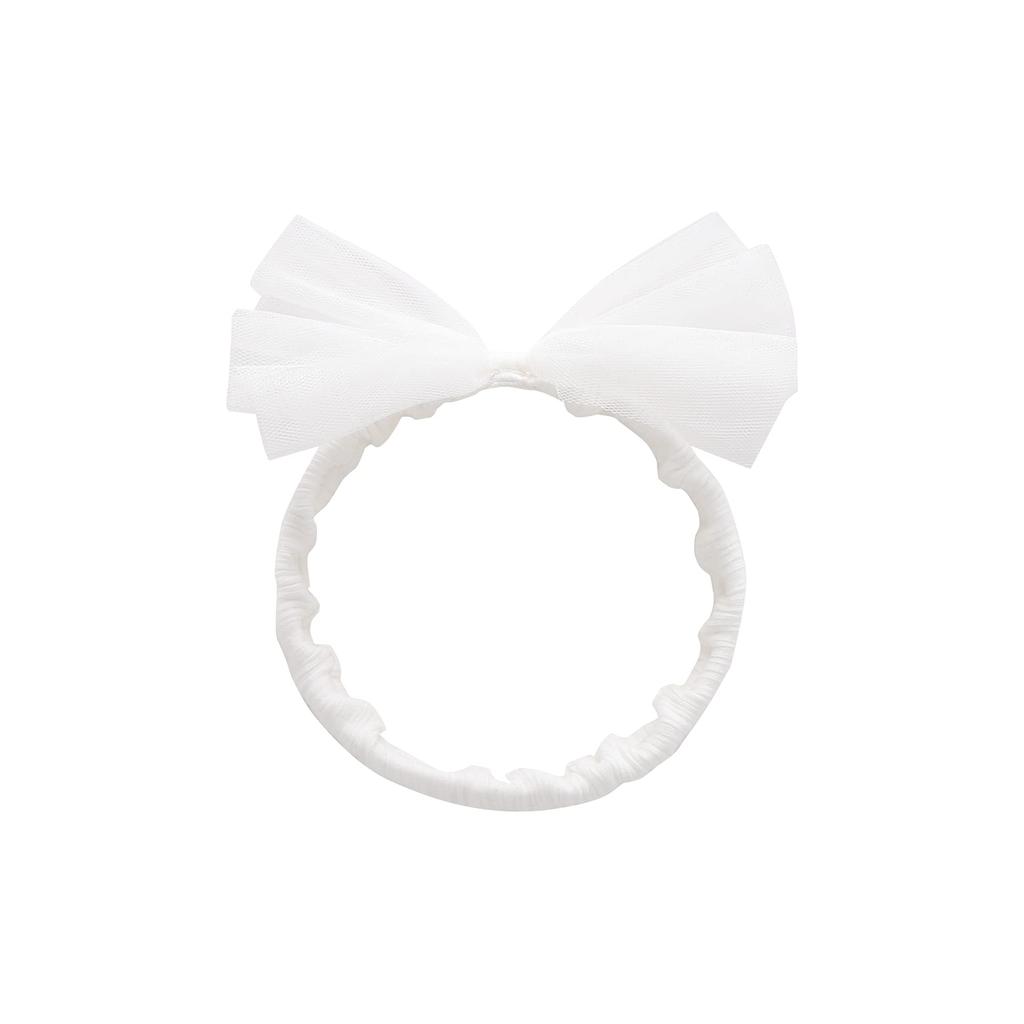 Baby Clothes Short Sleeve Dress Girls Summer Tulle Skirt Coverall Hair Ornament Baby Birth Preparation Gift Ruffle Plain White 6M