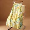 Oil Painting Style Skirt Women's Spring and Summer Drape Chiffon Skirt High Waist Slimming A-line Skirt Mid-length