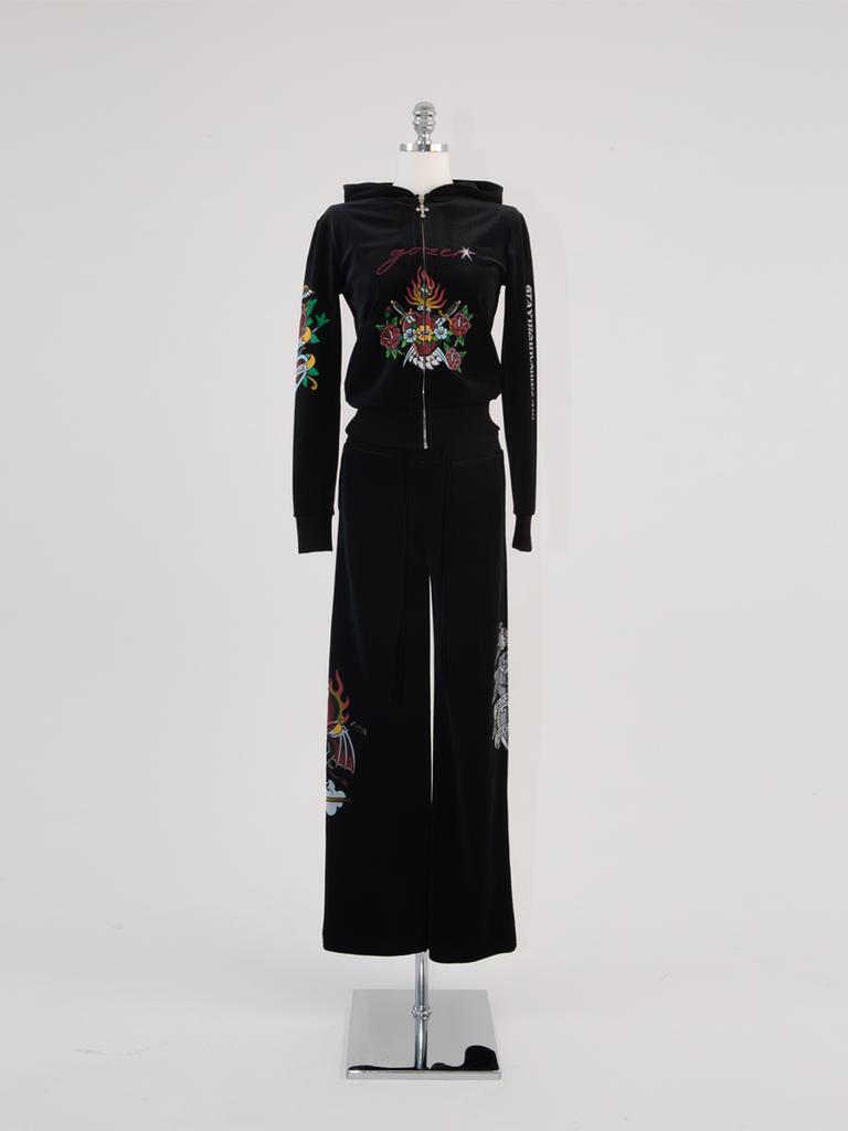 GOZER On & Off Tattoo Velvet Pants