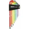 Rainbow Ball Point Hex Wrench Set, 9 Pieces, SLBW09EL-RB