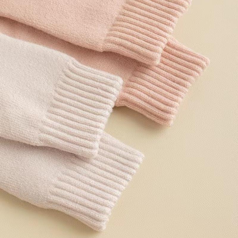 Женские зимние теплые носки, однотонные носки средней длины, толстые бархатные зимние носки, плюшевые носки-тапочки