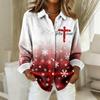 Women's Shirt Blouse Print Button Long Sleeve Casual Basic Shirt Collar Regular Top