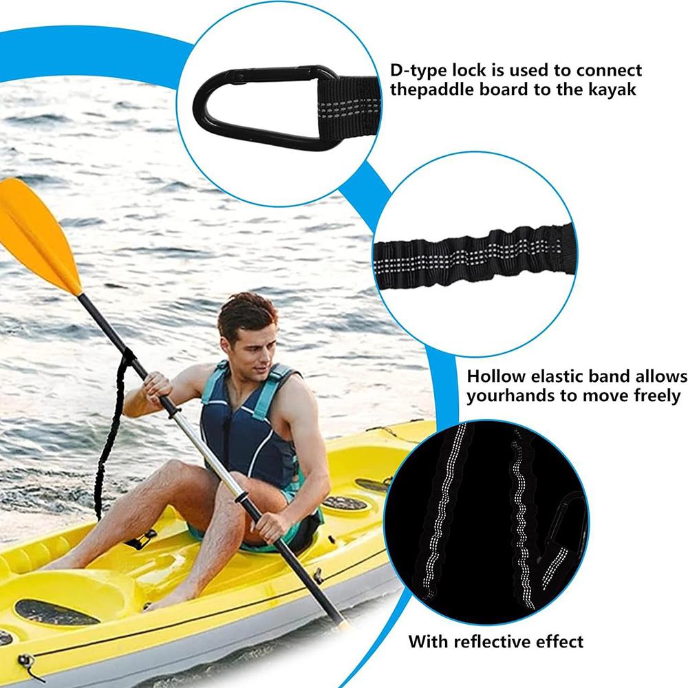 Новый 2 шт. Лиш для каячного весла с карабином Надежный лиш Шнурок Веревка