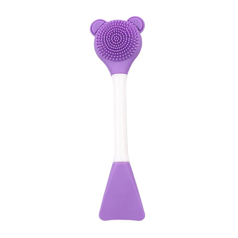 Silicone Facial Cleansing Brush Spatula 2-in-1 Blackhead Removal Deep Cleaning Exfoliator Scrub for Pore Facial Skin Care