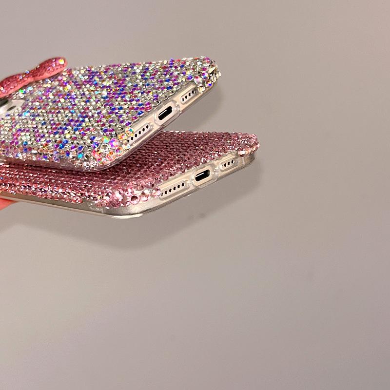 Роскошный чехол со стразами в виде банта для iPhone 16/17 Pro Max для девочек