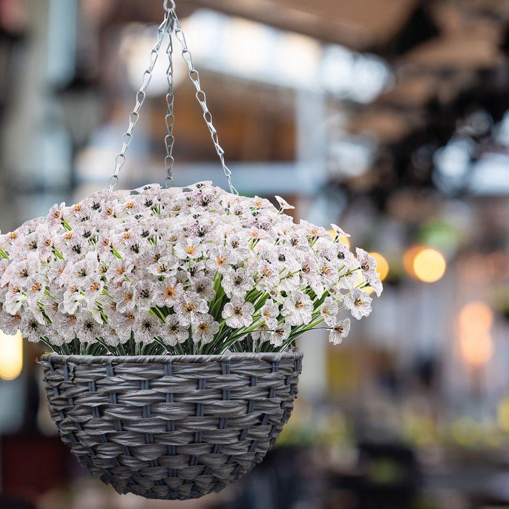 New Outdoor UV Resistant Plastic Plants Garden Porch Decor Artificial Flowers Fake Flowers
