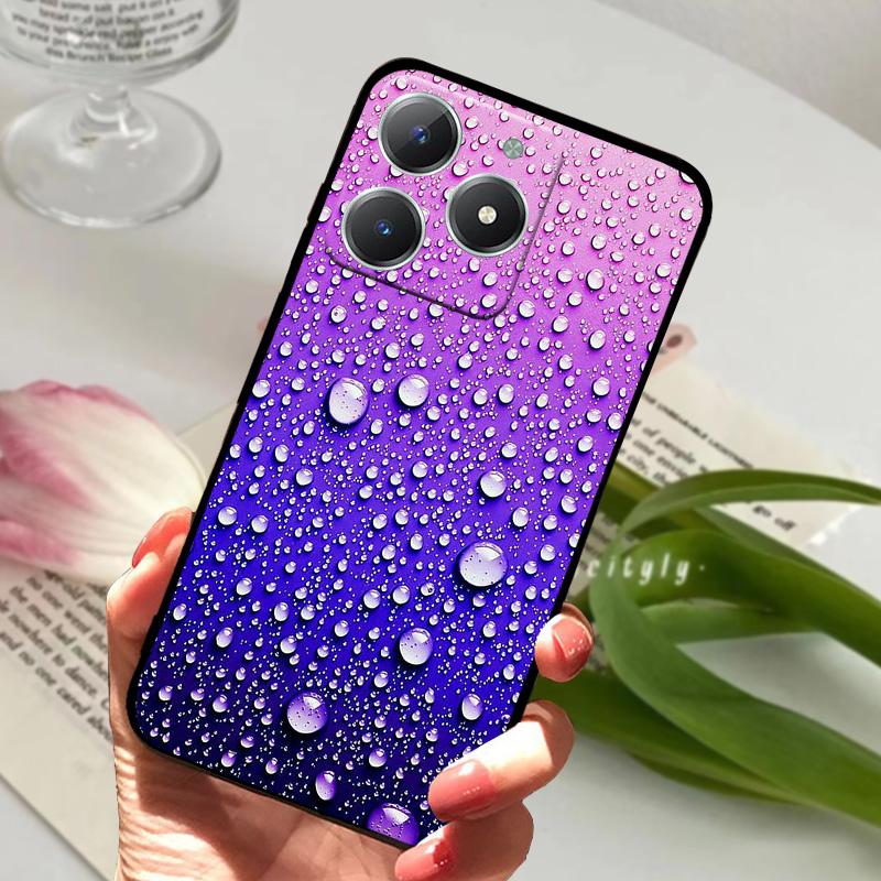 Чехол для Realme C61 RMX3939 Милый Мультяшный Мягкий Силиконовый TPU Задняя Крышка Телефона Для OPPO Realme C63 4G Ударопрочный Матовый Чехол Fundas