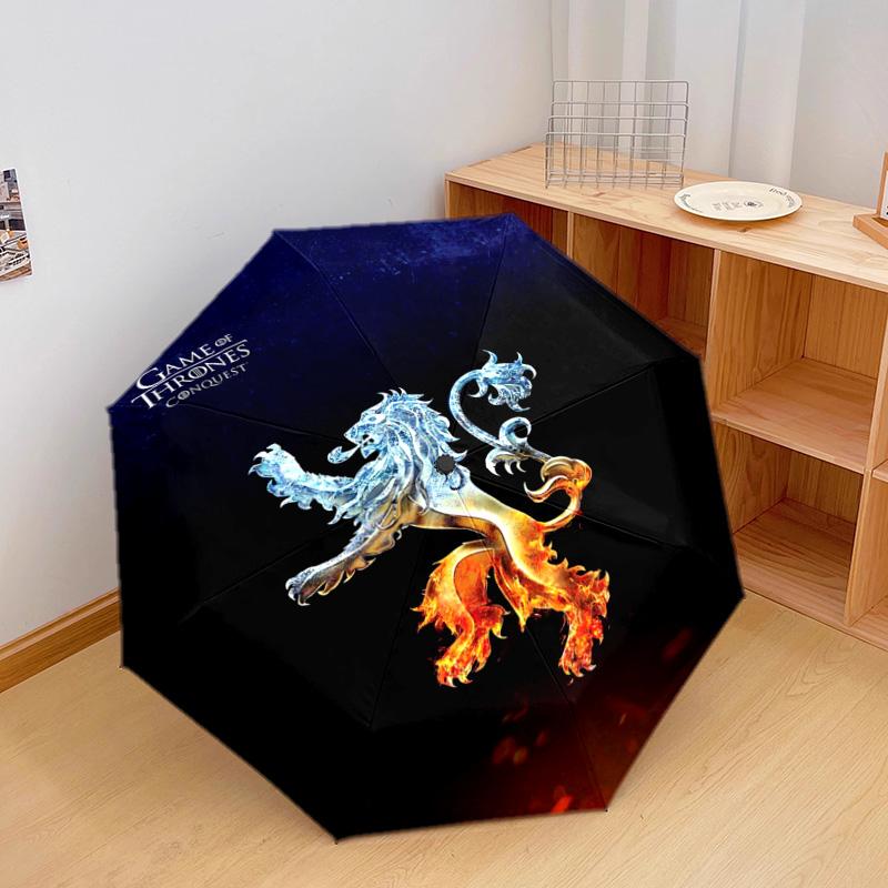 1 шт. Автоматический складной зонт - Мультяшный узор, Портативная и складная конструкция с 24 спицами, Рождественские и новогодние подарки