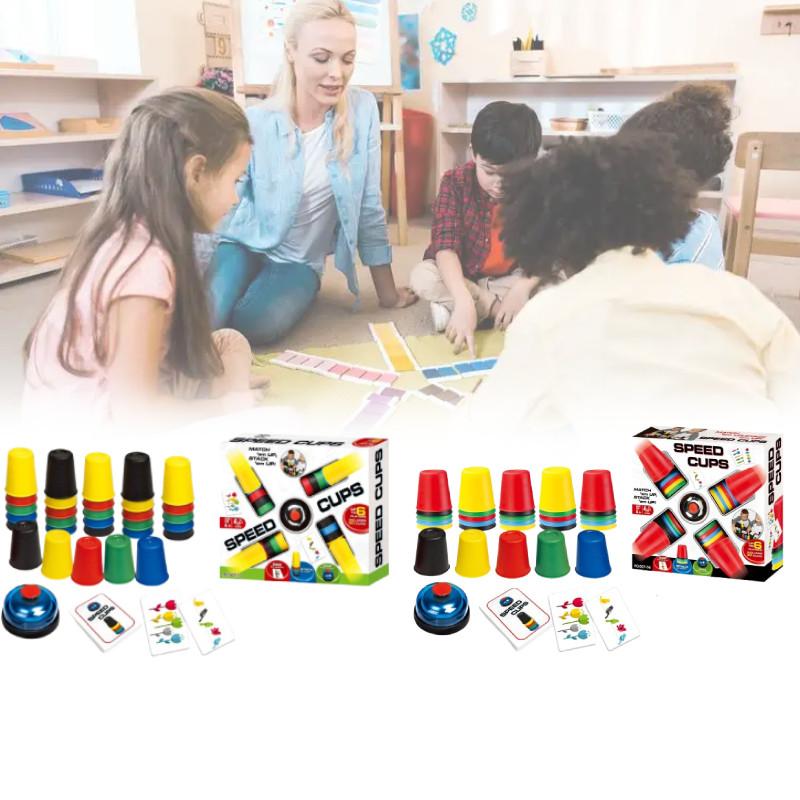 Креативная детская игра в складывание стаканчиков с высокой скоростью, развивающая реакцию и сообразительность.