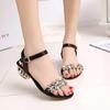 Sexy Summer Women's Sandals Open Toe Slip-on Sandals Women's Low-cut Non-slip Rhinestone High-heeled Sandals Shoe Size 34-41