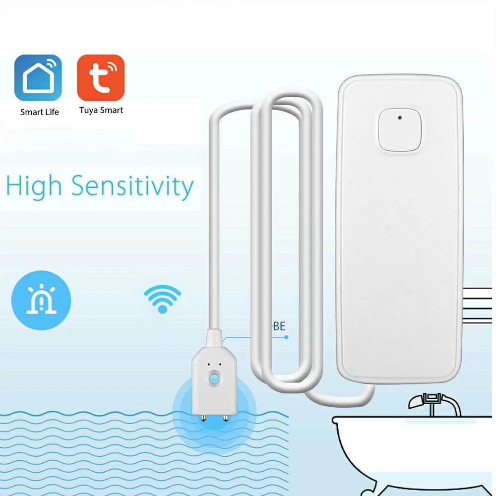 Tuya Умная сигнализация уровня воды Wi-Fi Бытовая Кухня Ванная комната Сигнализация утечки воды Датчик воды Приложение Дистанционное уведомление Сверхдлительный режим ожидания