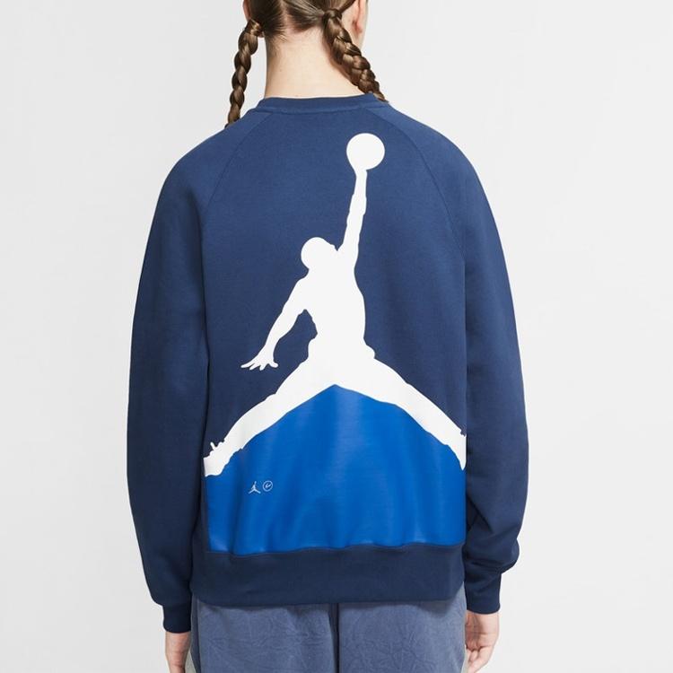 Air Jordan x Fragment Crewneck 'Navy/Sport Royal/White' Men's DA2989-414