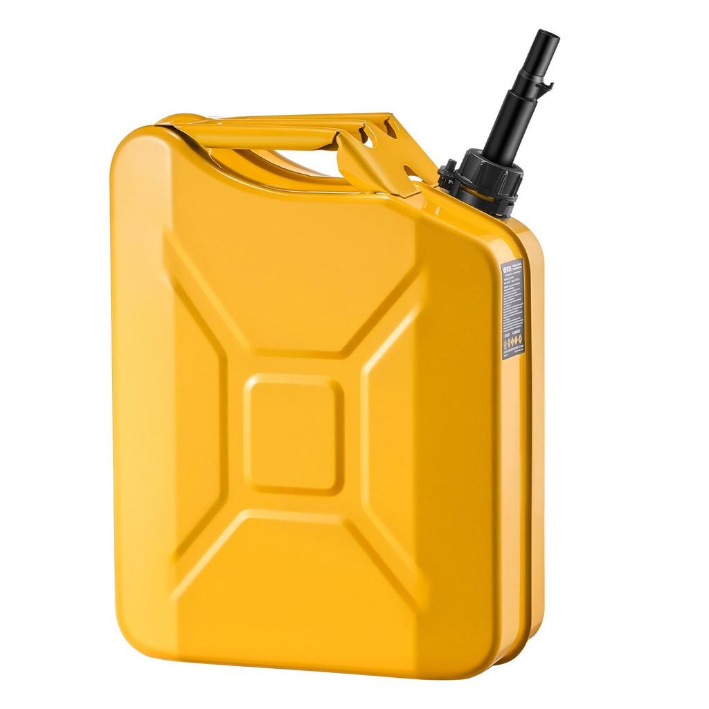 Metal Fuel Container, 20 L, Fuel Jerry Can with Spout and Comfort Handle, 6 L/min Max Flow Rate, Leakproof & Corrosion-resistant Metal Gas Tank Most