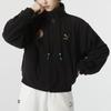 Puma Новогодний логотип вышитый открытый теплый воротник стойка флисовая куртка женская куртка черный 625838-01