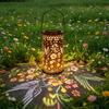 Colorful Solar Floral Lantern, Outdoor Metal Hummingbird Solar Light, Waterproof Butterfly LED Garden Lantern, Hanging Lantern for Outside Table Tree