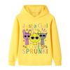 Soft Children Hoodie, Three Cute Cartoon Characters And Colorful Text Print, Autumn Winter Long Sleeve Pullover Sweatshirt For Kids Daily Wear