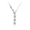 Tassel Zircon Star Pendant Necklace For Women Choker Engagement 925 Sterling Silver Jewelry Dz825