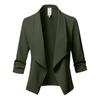 Womens  Color Solid Open Front Cardigan Long Sleeve Casual Jacket Coat