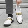 Rivets Patent Leather Loafers Slip-On Dress Shoes Fashion Business Wedding Leather Shoe Men Party Casual 2025 White Derby Shoes