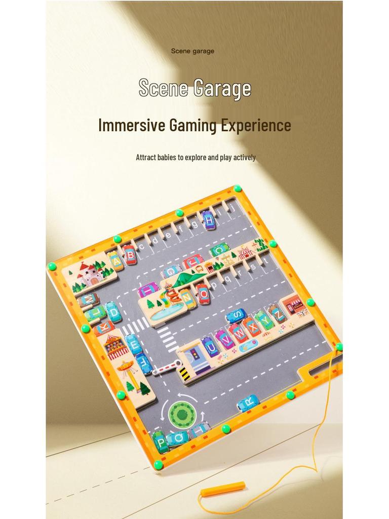 Магнитный лабиринт из букв: Подбор цветов и контроль ручки - головоломка для раннего развития