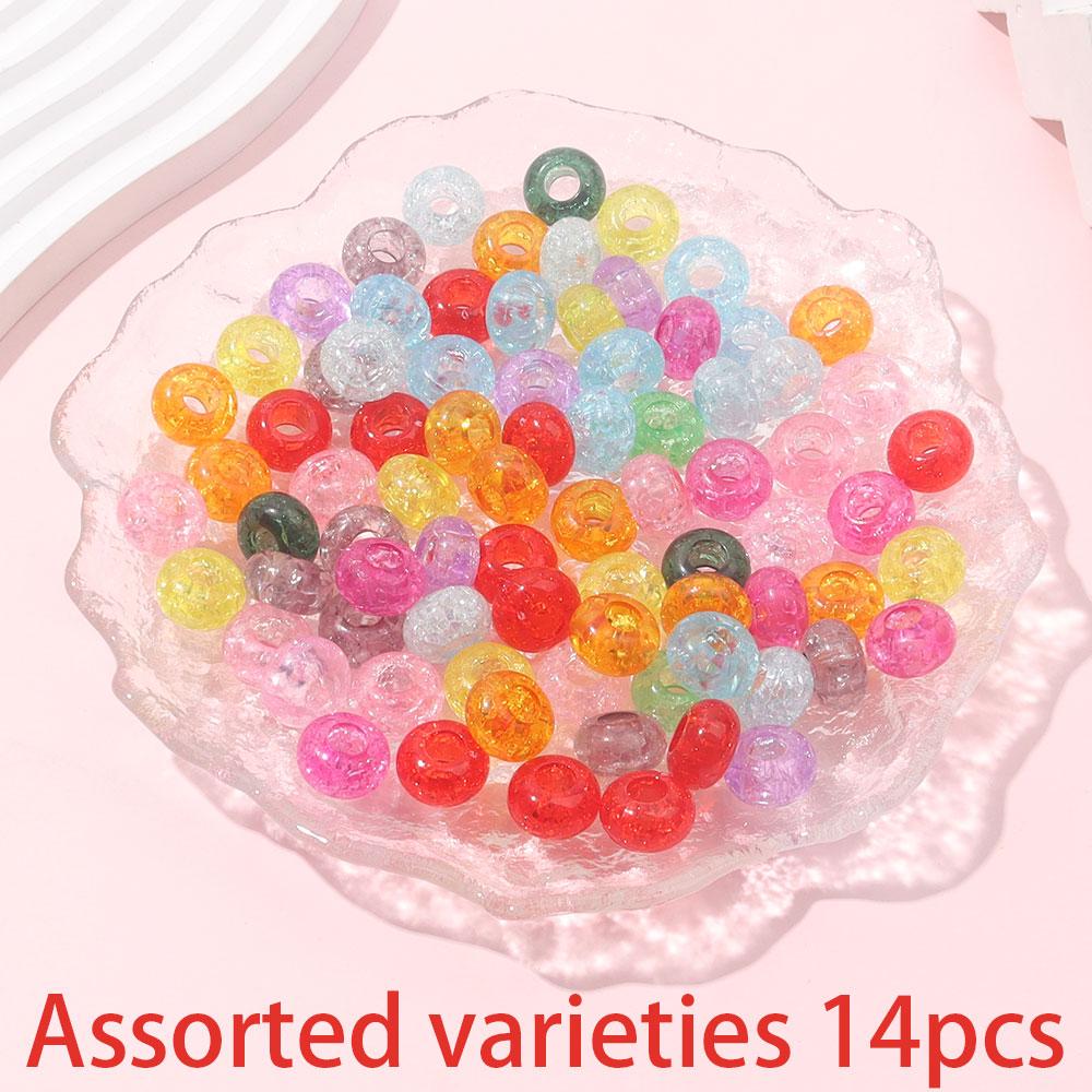 7/14/21 шт. Резина Трещины Европейские Бусины Крупное Отверстие Прозрачные Бусины Свободные Бусины Шарм для Браслета DIY Серьги Браслет Изготовление Ювелирных Изделий