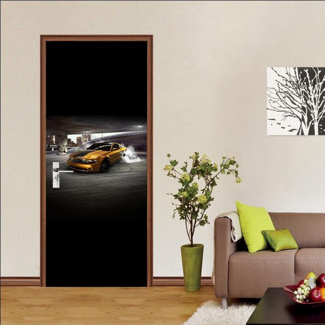 Самоклеящиеся наклейки на дверь в британском стиле, обои, 3D рельефная штукатурка, резная гостиная, спальня, дверь, настенная наклейка, наклейки на стены