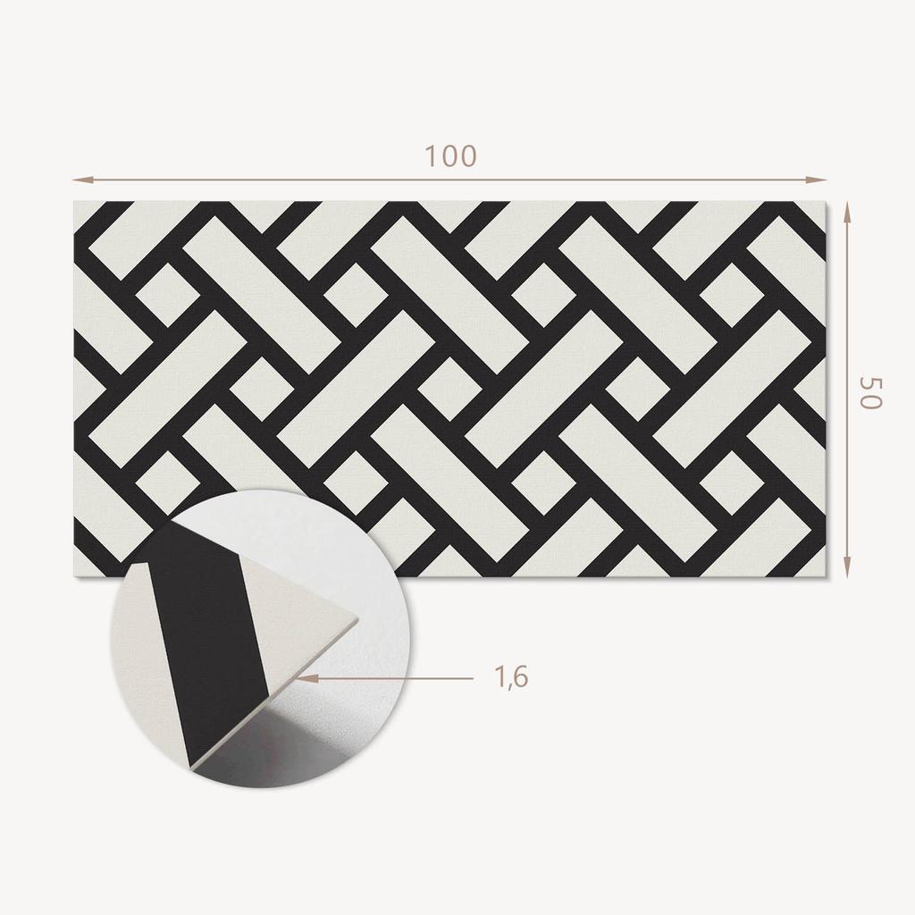 Naklejany Panel Pcv Z Motywem Idealny Do Przedpokoju 100X50 Cm Spleciony Wzór Geometryczny