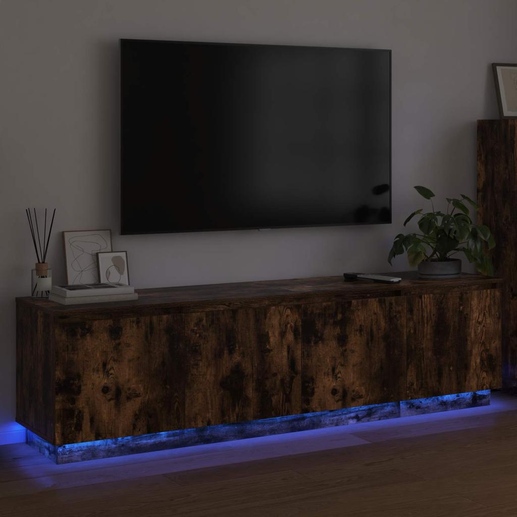 TV Cabinet Smoked Oak 180 x 38 x 49 cm Particleboard