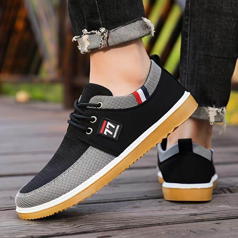 Новая мужская обувь дышащая парусиновая шнуровка мужская обувь для мужчин среднего и пожилого возраста рабочая повседневная обувь мужская универсальная тканевая обувь