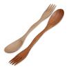 Flatware Tableware Dinner Dual Head Natural Wood 2 In 1 Spoon Fork