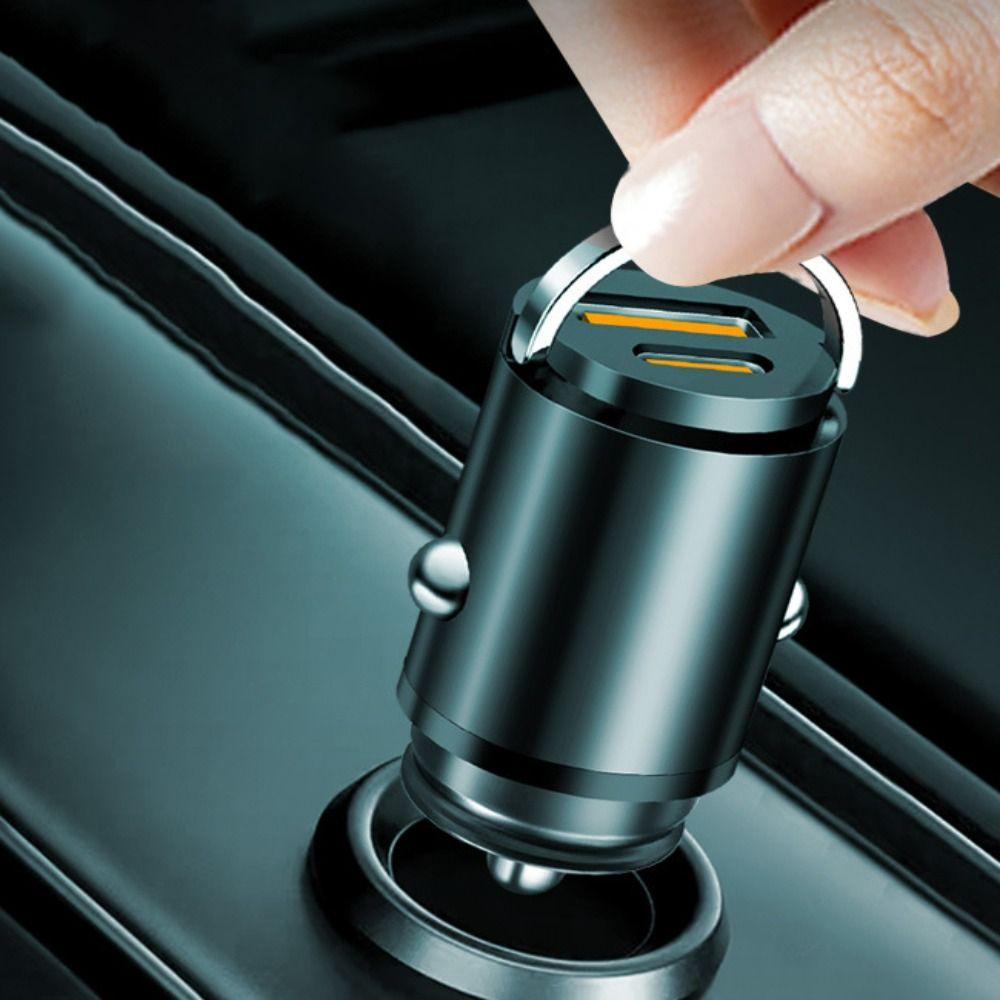 PD30W+QC3.0 Сверхбыстрое автомобильное зарядное устройство USB USB-A/USB-C Адаптер для прикуривателя Зарядка мобильных устройств
