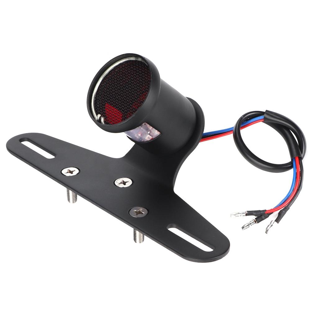Светодиодный фонарь для мотоцикла в винтажном стиле, универсальный задний стоп-сигнал с кронштейном для номерного знака