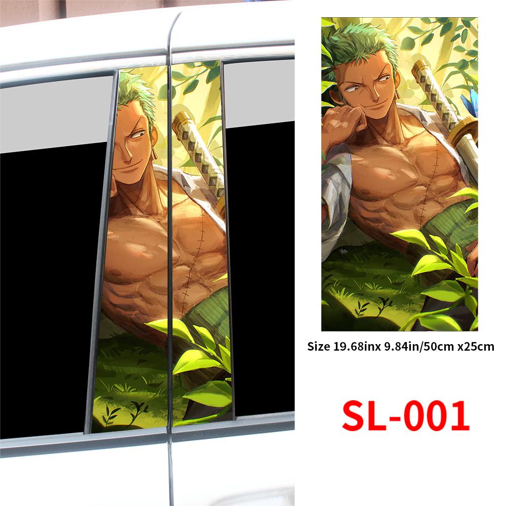 Car Stickers Zoro Amine Car B-pillar Vinyl Decal Waterproof Auto Center Pillar Sticker Cover Scratches Vehicle Decor Accessories