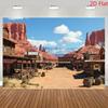 2D Фон для фотозоны в стиле Дикого Запада для Хэллоуина и тематических мероприятий