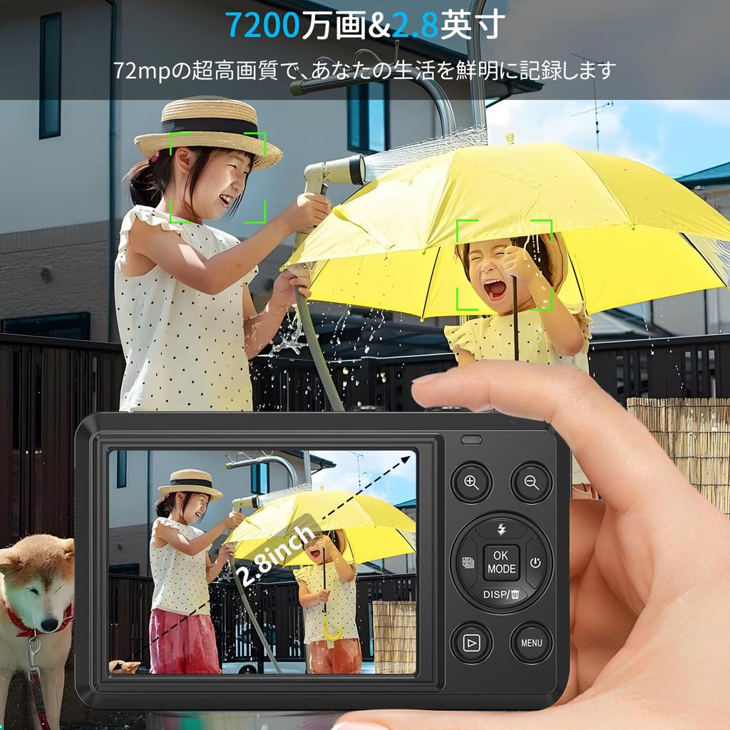 5K Цифровой автофокус 16x Цифровой Таймер для селфи Карта Micro SD Идеально для и Больше Камера, 72 МП, Автофокус, 2,8-дюймовый экран, Зум, Съемка, Встроенная вспышка,