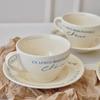 Корейский стиль ретро французский крем кофейная чашка блюдце интернет знаменитость фото завтрак чашка керамическая тарелка столовые приборы