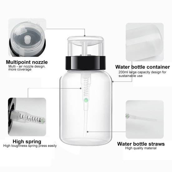 200 мл пластиковый УФ-гель для снятия лака для ногтей, пустая бутылка для пресса с дозатором