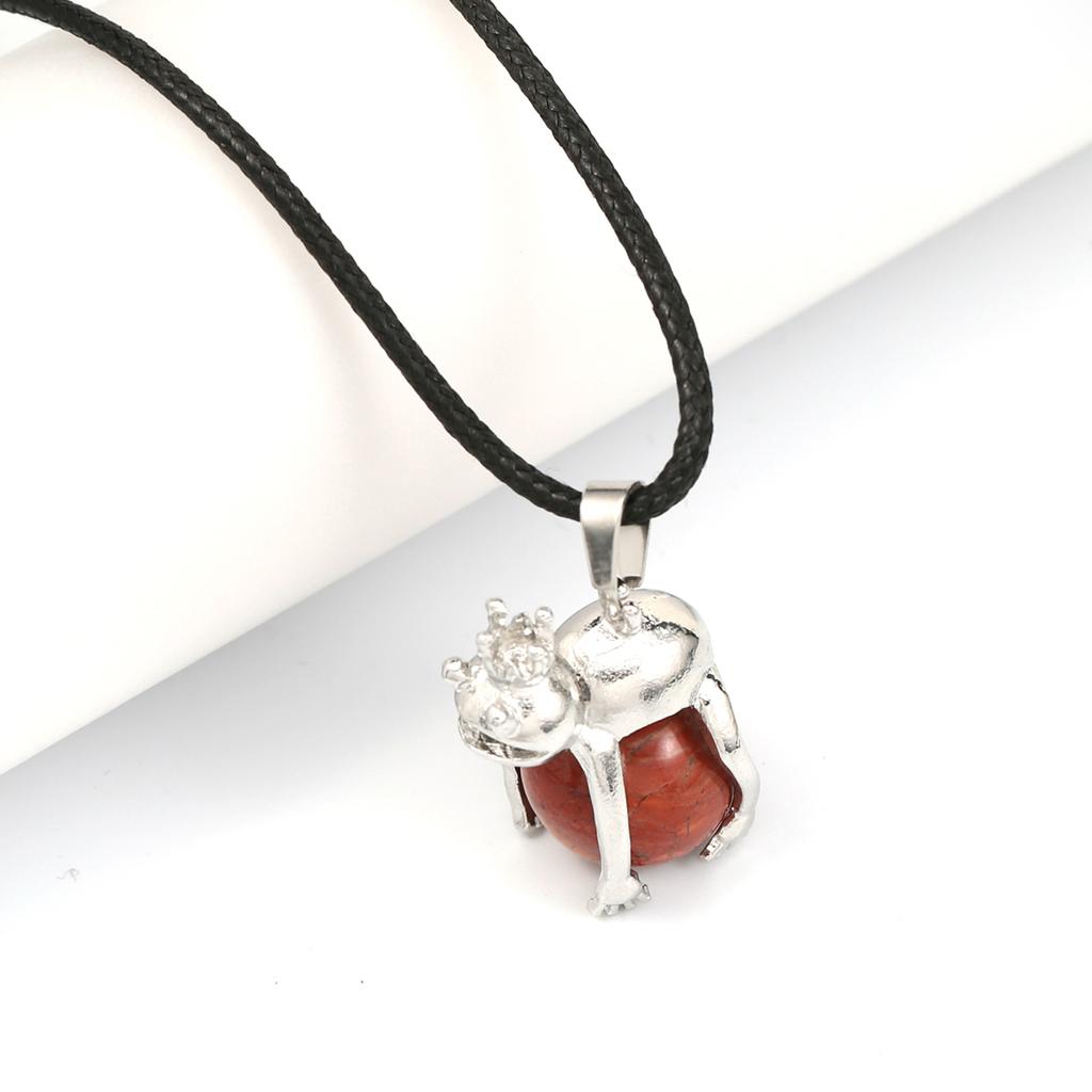 Женское ожерелье из натурального камня, агаты/розовый кварц, кулон с пятнистым оленем, кожаные цепочки, подвески для женщин, романтический подарок