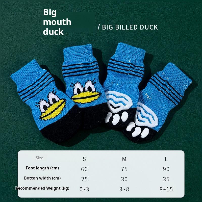 Нескользящие носки, вязаные защитные пинетки для маленьких кошачьих лап, зимние носки для собак, аксессуары для домашних животных, толстые теплые носки, 4 шт./комплект, аксессуары