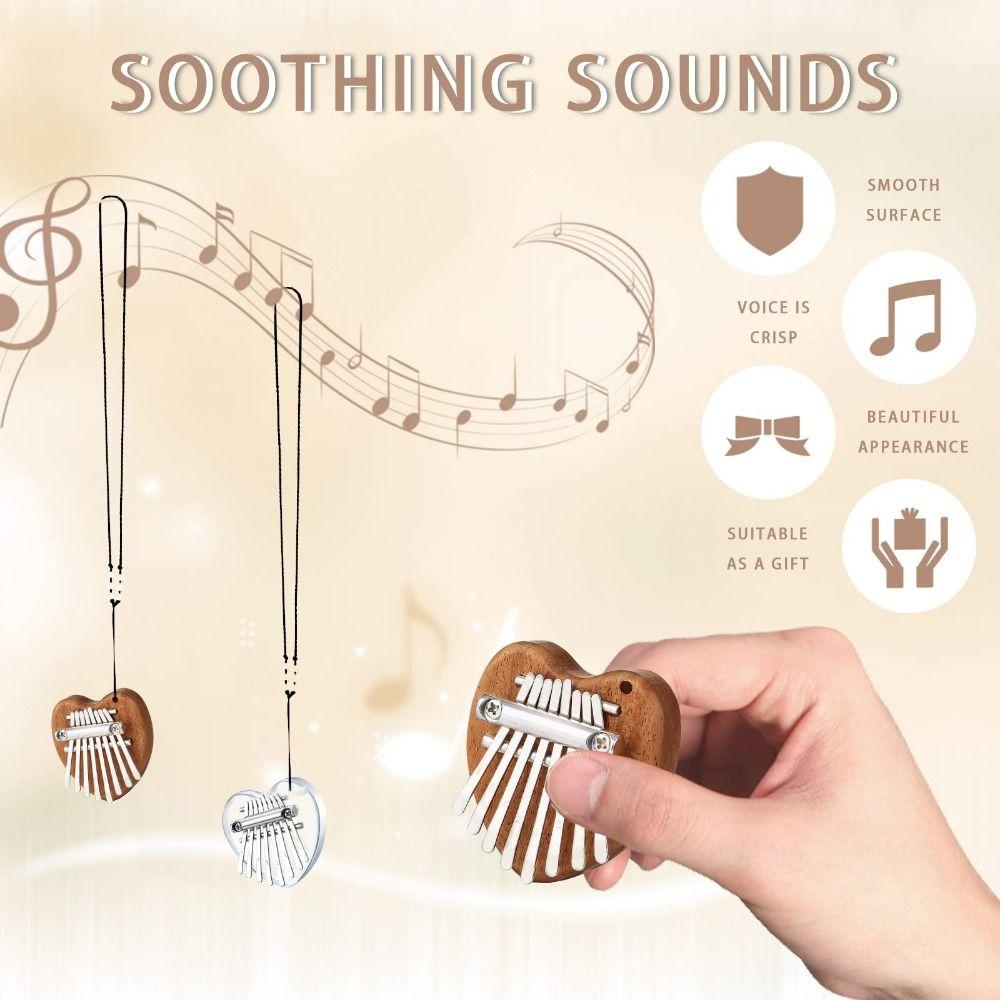 Piano Pendant 8 Key Finger Thumb Piano Marimba Musical Kalimba  Toddler Kid Child Valentines