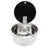 RV Bar Sink 10.2 X 5.1inch Stainless Steel Round Kitchen Sink with Tempered Glass Lid 40mm Drain Hole for Boat Caravan