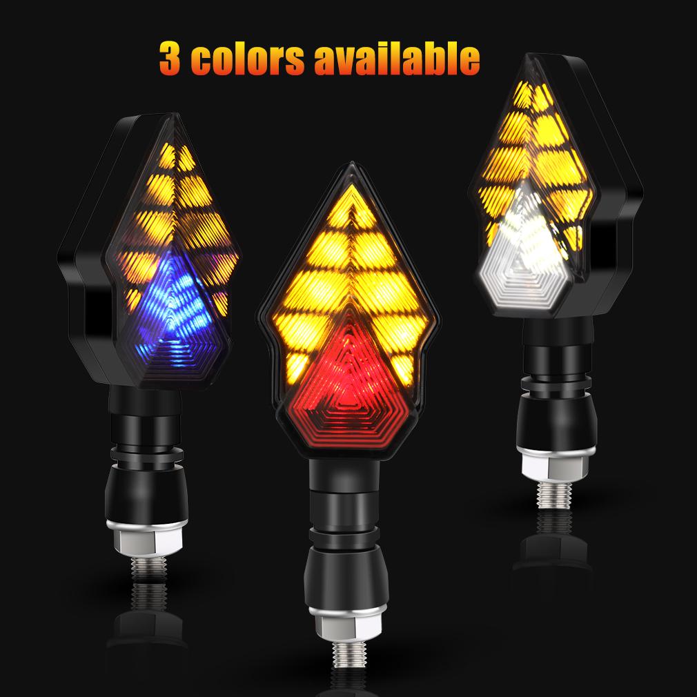 2 шт. мотоциклетные указатели поворота, светодиодный свет, струящийся мигающий индикатор, лампа 12 В, задний стоп-сигнал, ходовые огни, белый, желтый, красный, синий