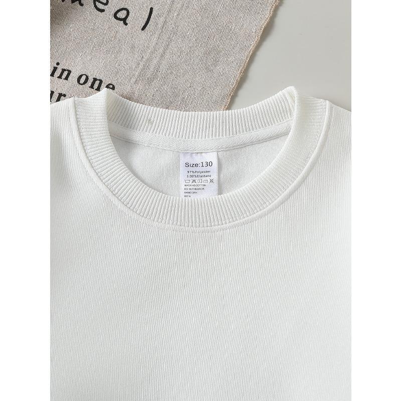 Европейские размеры Детский свитшот с круглым вырезом, Принт с рисунком Кошка со звездами, Спортивная и повседневная одежда, Мягкий и удобный, Детская одежда