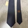 Used [New and unused] HERMES Necktie Navy Saint Honore Solid Plain Silk Business Box and Tag Included Present