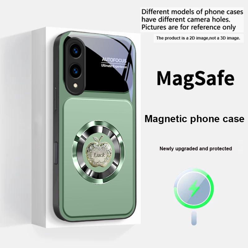 Абсолютное чувство удачи Для Magsafe Samsung S25 S25 Edge S25Ultra S8 9 10 20 S21 Pro 22 Plus S23 FE S24 Ultra Стеклянный Чехол для Телефона